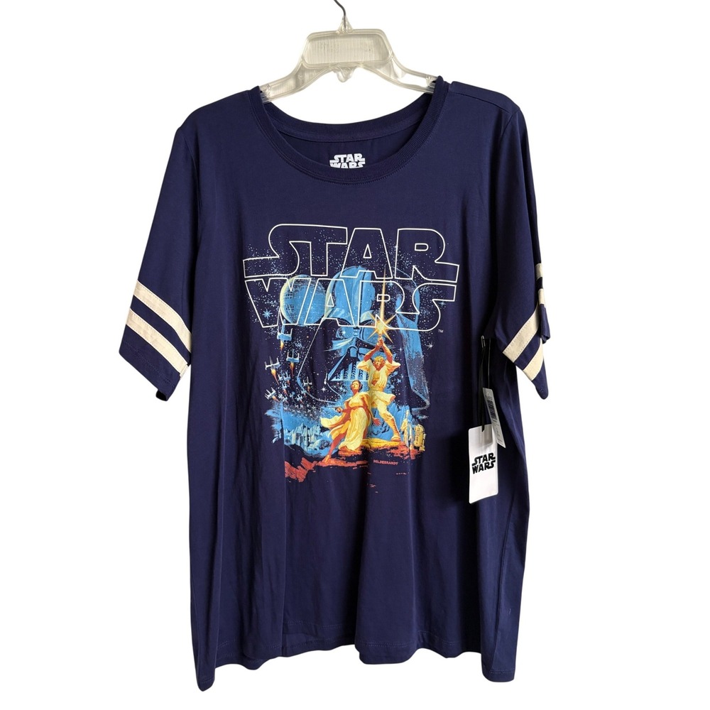 Torrid Star Wars Poster Crew Top Navy Blue Graphic T-Shirt Plus Size 3X NWT